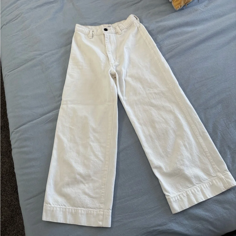 OZMA High Rise Trouser Pant 100% Cotton, size 25, Off-White-Flawed - Picture 3 of 15
